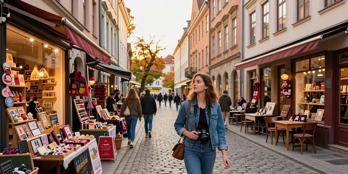 Scène d'exploration d'une ville européenne avec un deuxième numéro de découvertes artisanales.