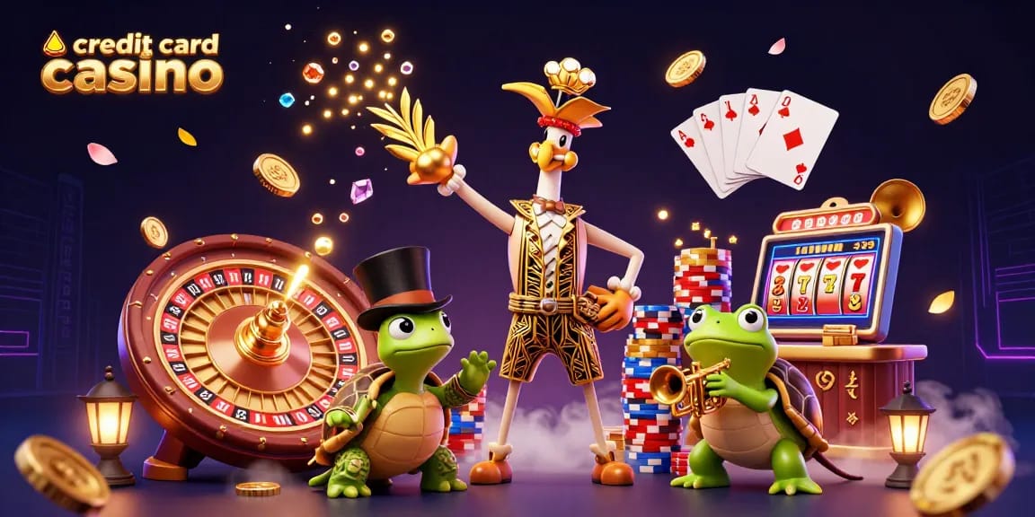 Immerse yourself in the vibrant world of a credit card casino featuring unique characters and dynamic gameplay elements.