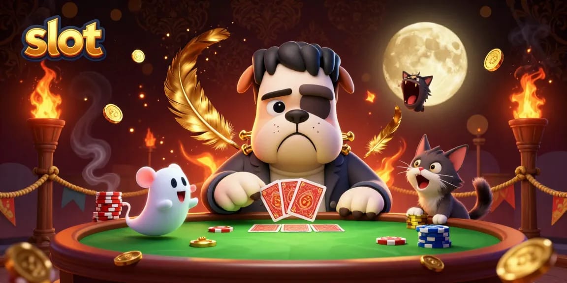 Menangkan slot sambil bermain kartu di kasino bertema hantu dengan karakter unik dan elemen balapan