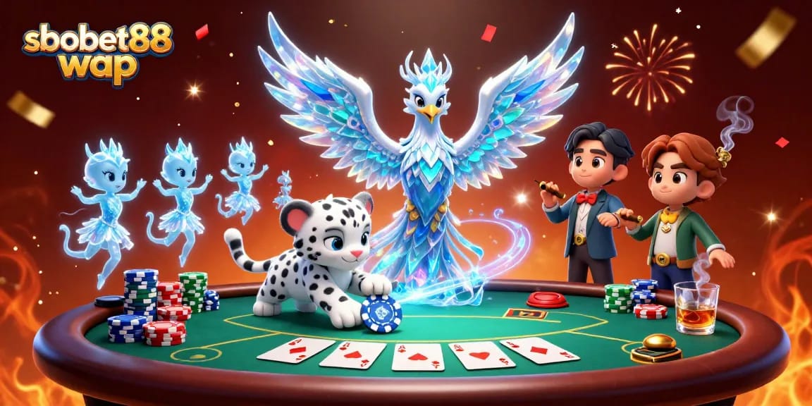 Place strategic bets with sbobet88 wap in an exciting online casino scene filled with vibrant elements.