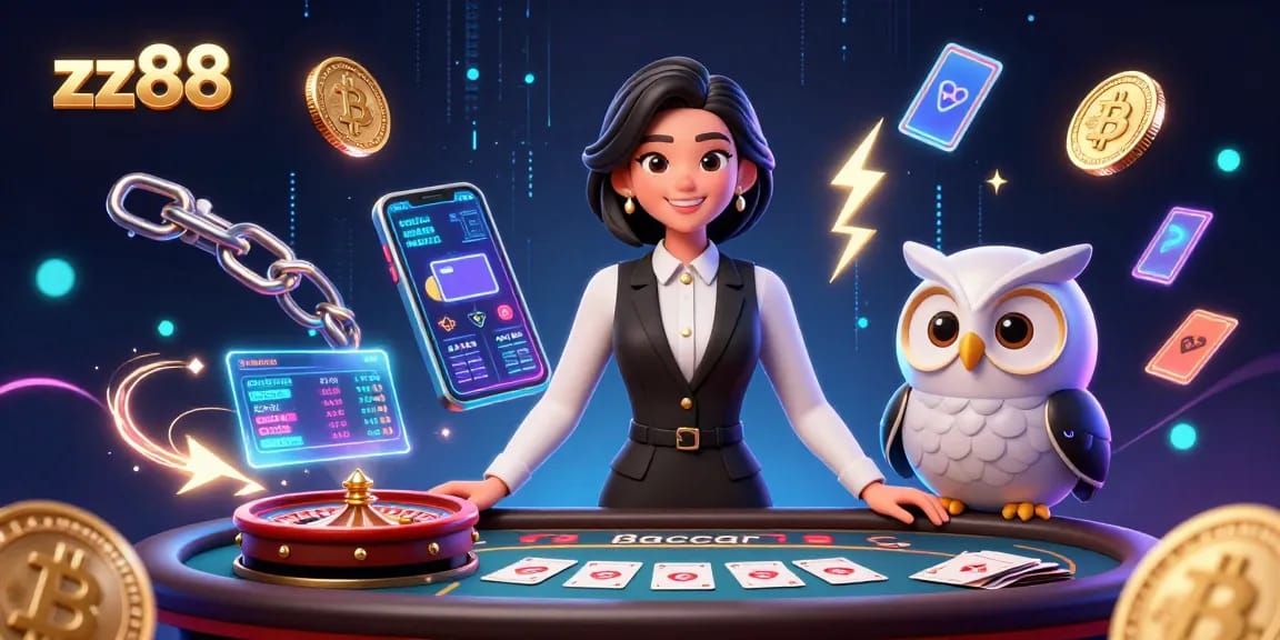 Experience the excitement of zx88 with our enchanting Asian dealer, surrounded by vibrant casino elements.
