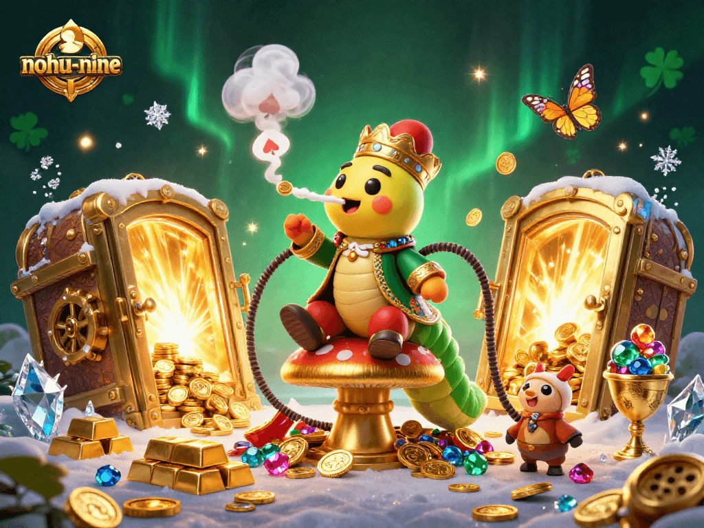 Experience thrilling gameplay in nohu-nine's dynamic casino scene with vibrant treasures and magical characters.