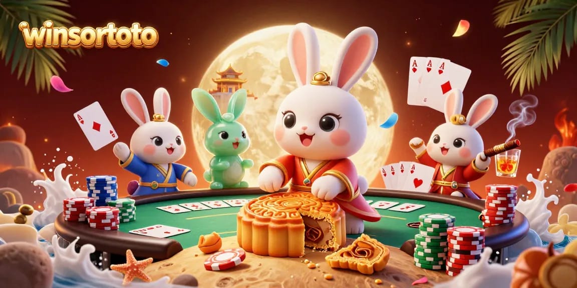 Experience winsortoto as the moon rabbit reveals poker chips and games on the lunar surface.
