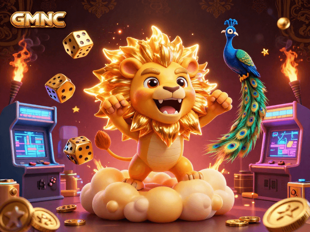 Experience GMNC’s thrilling casino vibe with a dynamic sun lion and spectacular game elements.