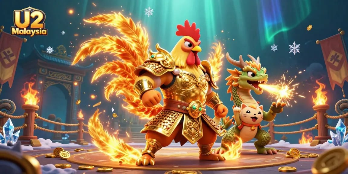 Experience U2 Malaysia with powerful characters amidst vibrant casino elements and stunning visuals.