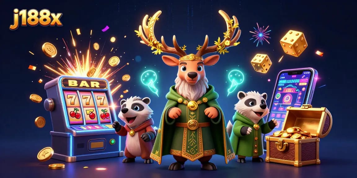Experience the excitement of j188x with vibrant elements from a dynamic online casino scene.