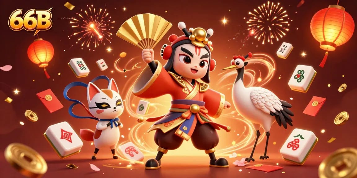 Experience winning thrills at 66B with dynamic 3D casino elements and vibrant characters.