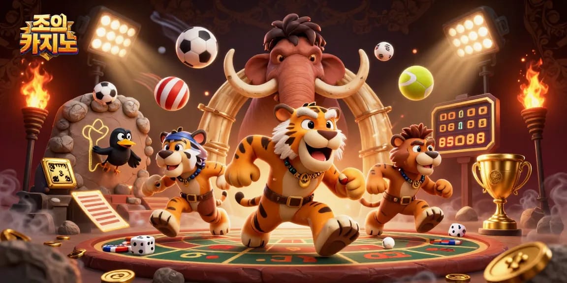 Experience high-energy gaming at 조이카지노 with dynamic 3D casino action and vibrant visual elements.