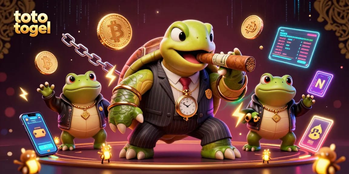 Engage with the thrilling world of toto togel in a vibrant 3D casino scene featuring unique characters.