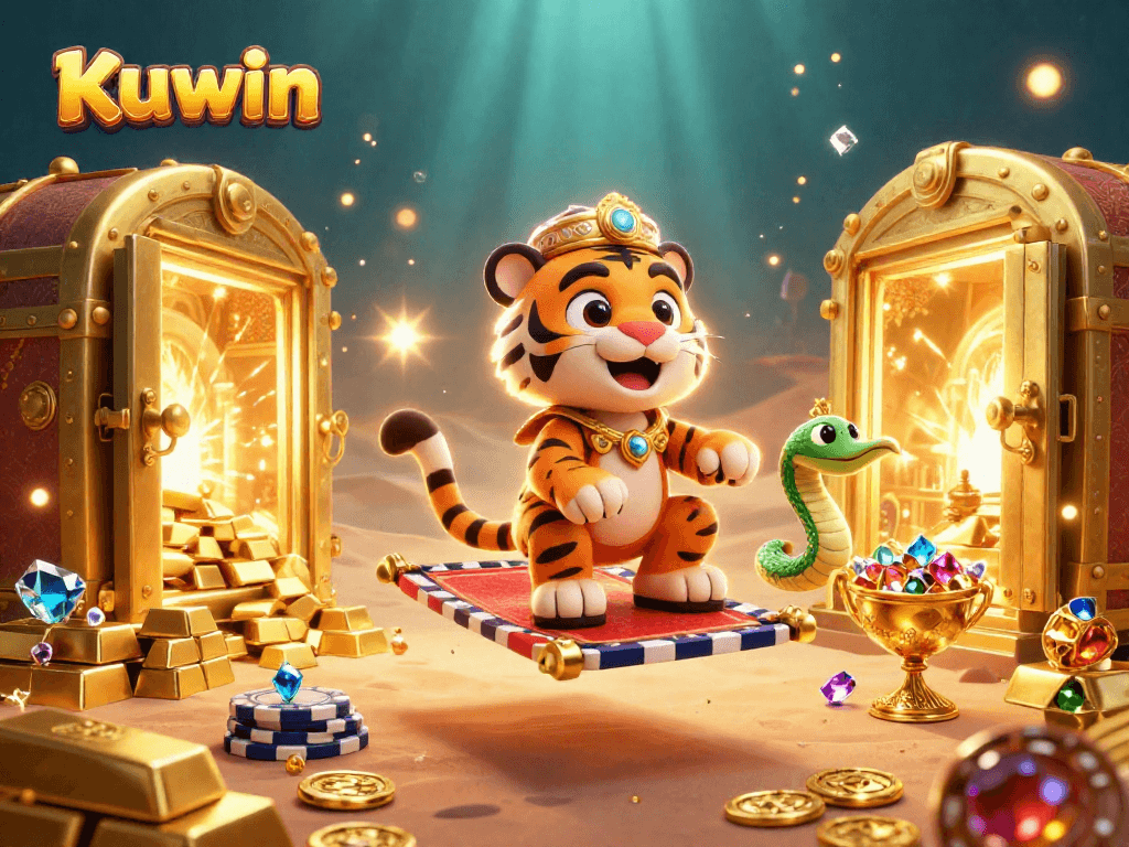 Kuwin offers an exciting online gambling experience with vibrant casino elements and dynamic characters.