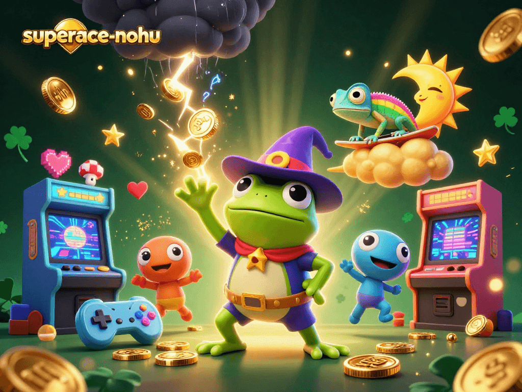 Experience big wins with superace-nohu in a vibrant 3D casino-themed digital art.