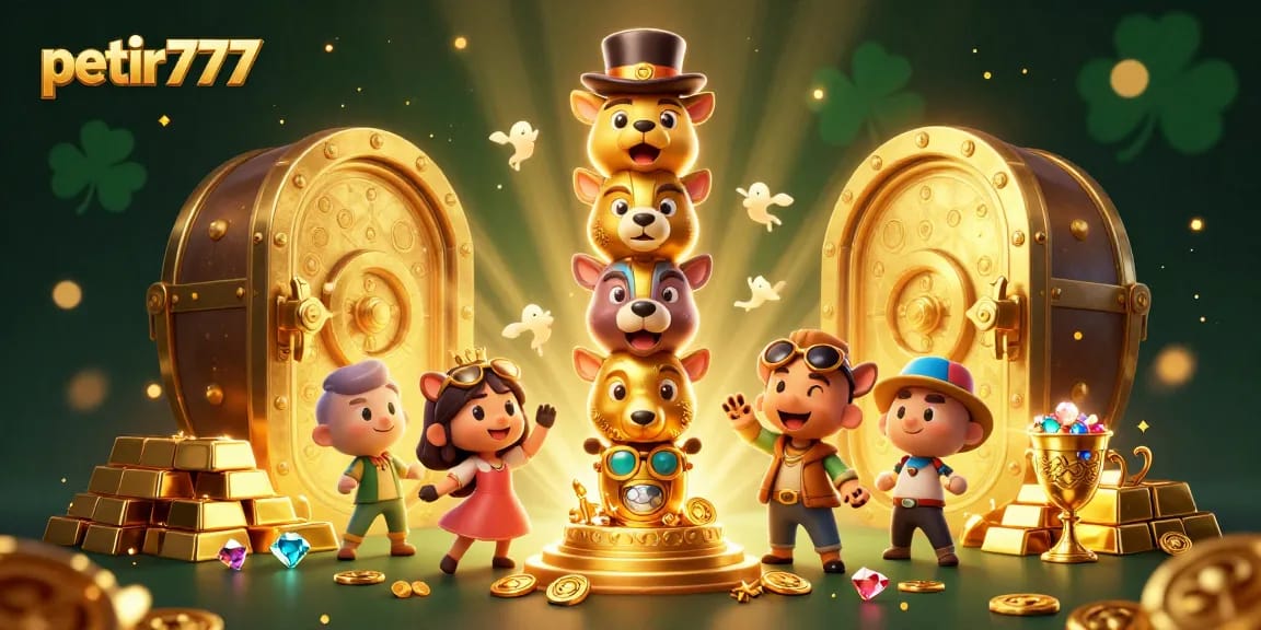 Experience the thrill of petir777 with dynamic casino illustrations showcasing vibrant treasures and exciting characters.