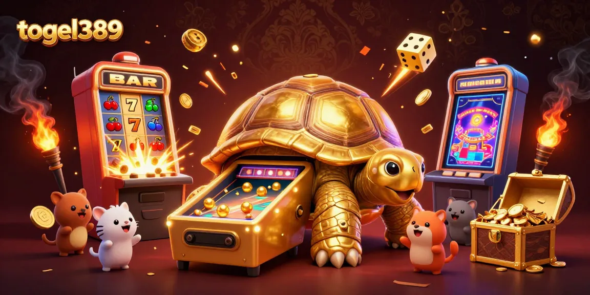 Experience thrilling wins with togel389 in this vibrant casino illustration filled with excitement!