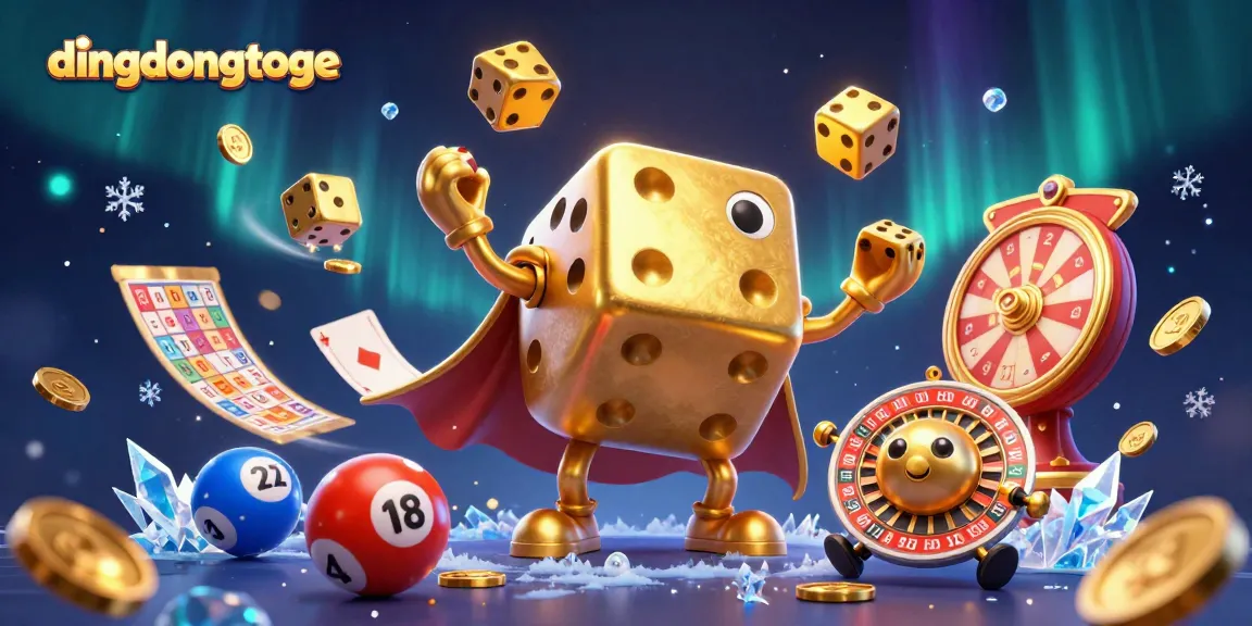 Dingdongtoge enhances lottery excitement with vibrant, playful elements and dynamic action in a stunning illustration.