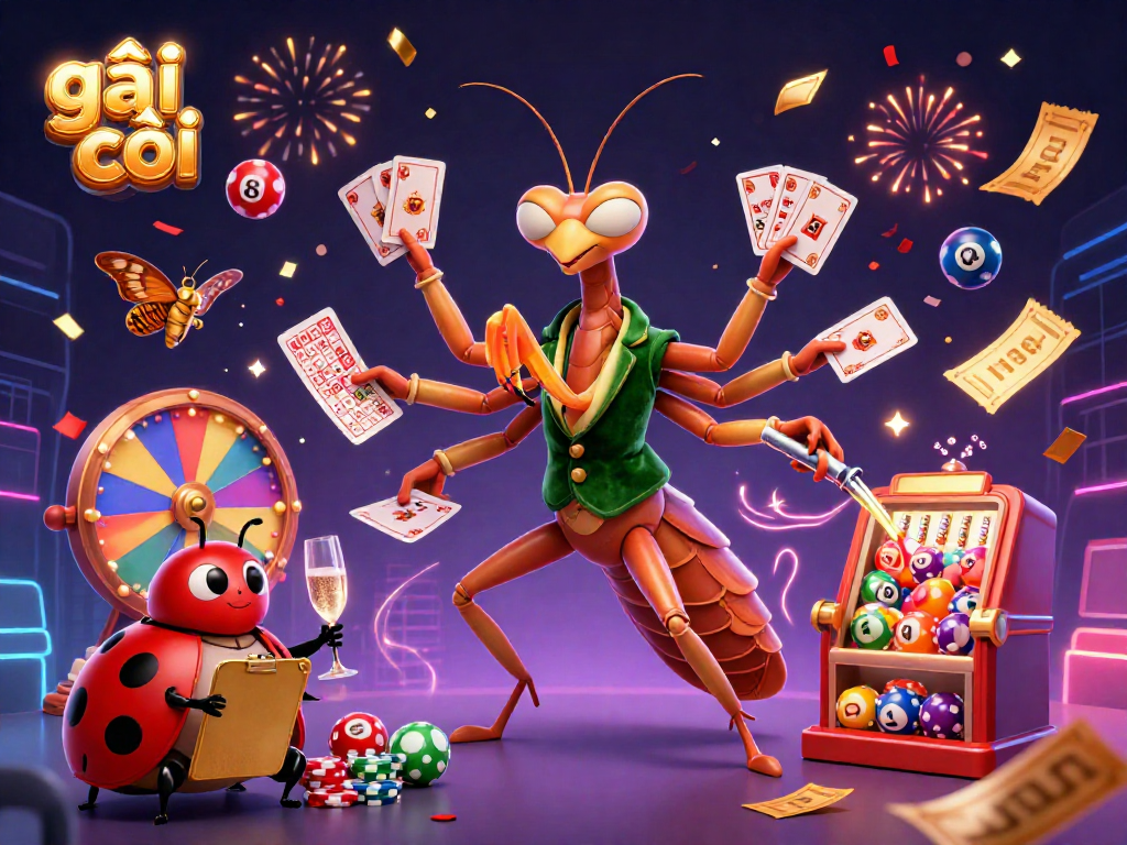 Engage with lively games at gái gọi while enjoying colorful lottery balls and vibrant casino elements.