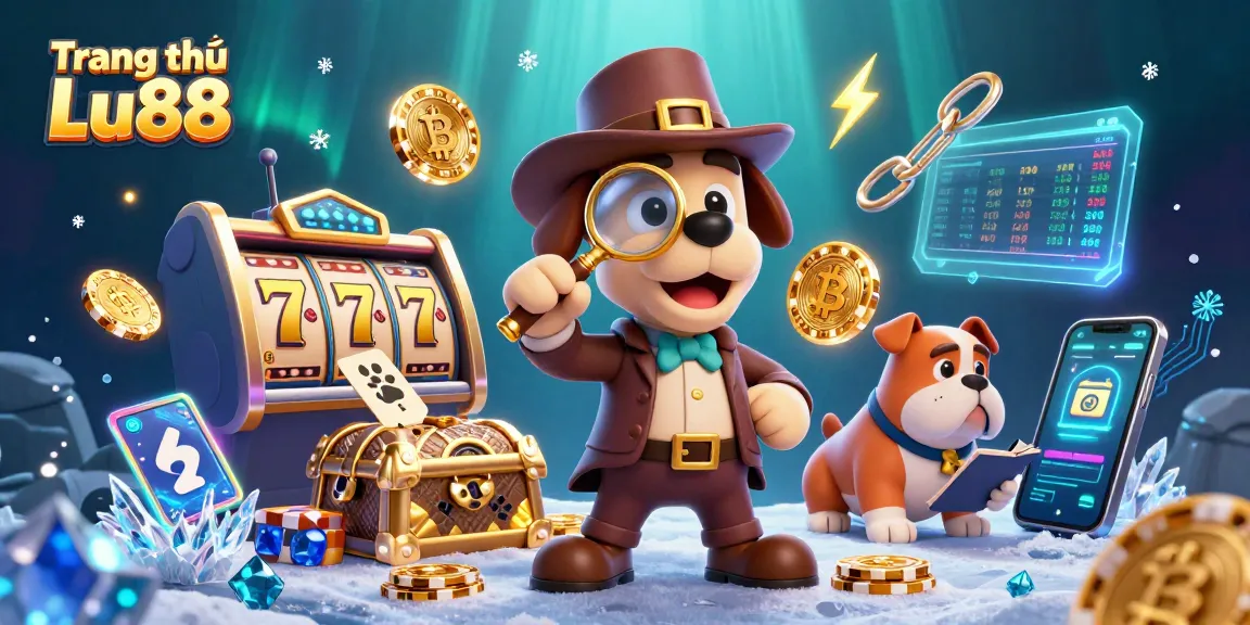 Experience thrilling wins at Trang chủ Lu88 with a detective uncovering poker chip clues in a vibrant casino.