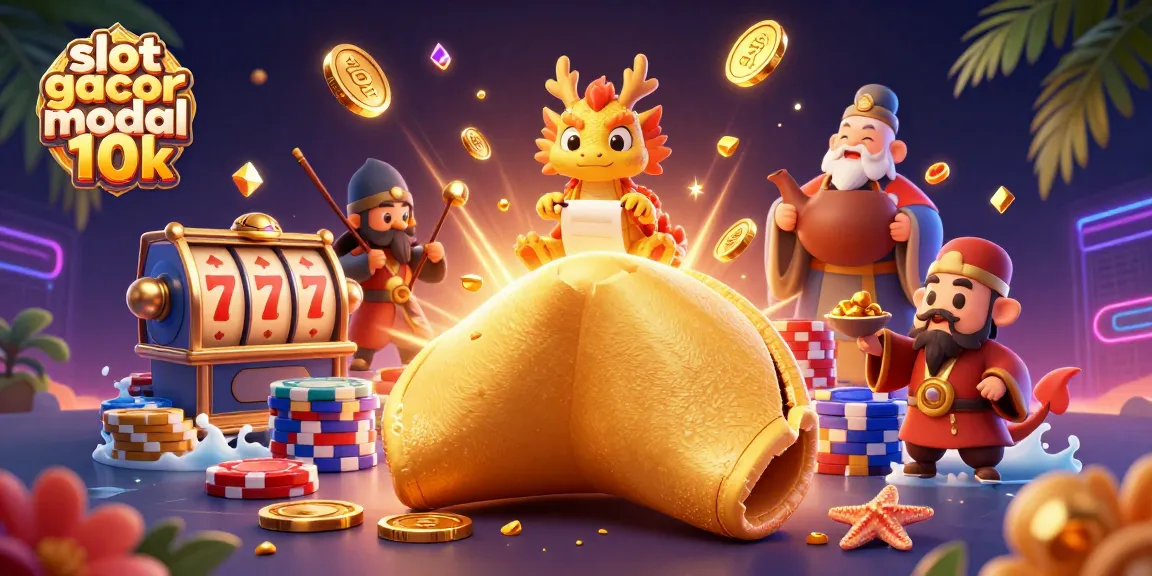 Engage with slot gacor modal 10k through an exciting scene of treasure and adventure with vibrant casino elements.