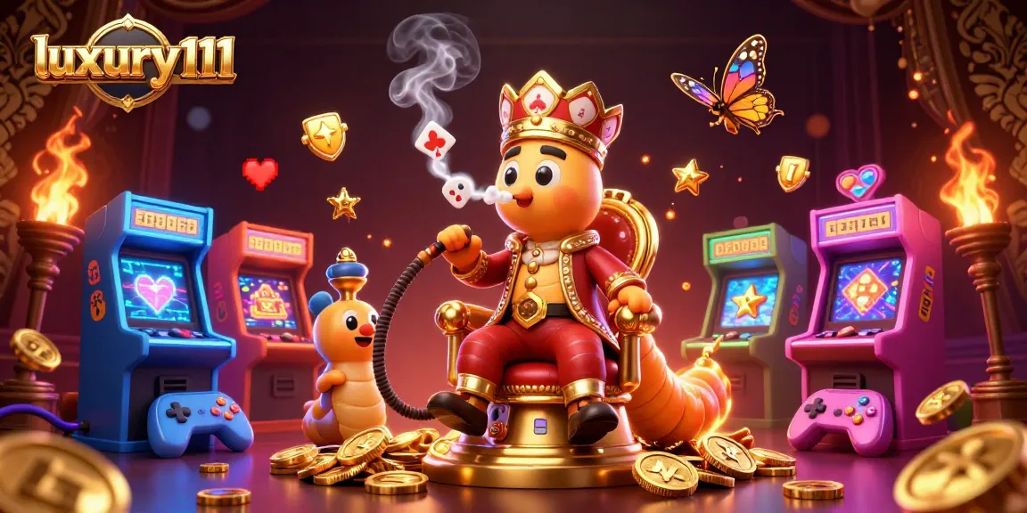 Play immersive games at luxury111 with a dazzling 3D illustration of a caterpillar hookah-master.