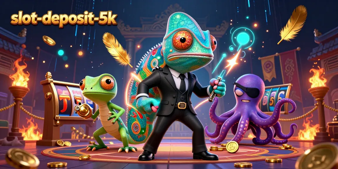 Engage in thrilling play with slot-deposit-5k featuring vibrant characters and casino elements.