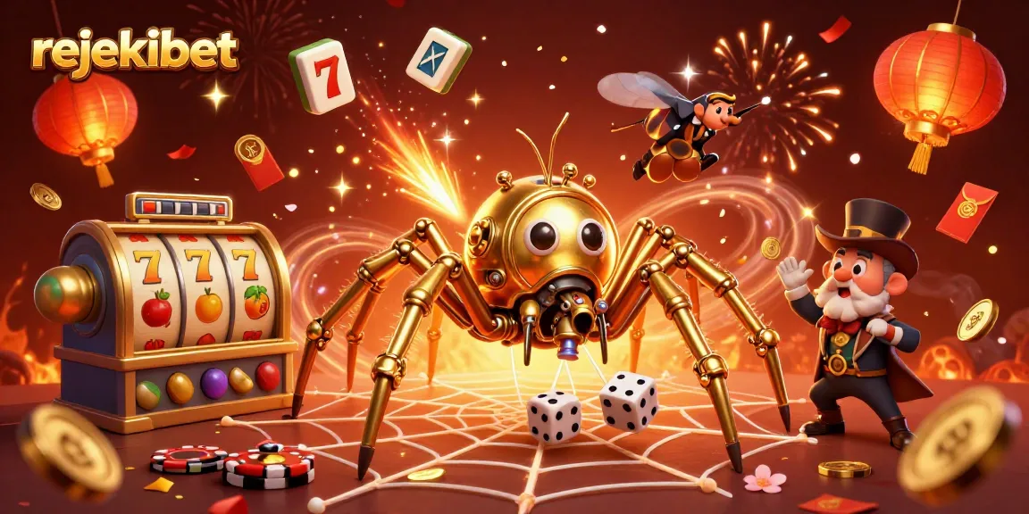 Experience the thrill of rejekibet with a captivating scene of gaming elements, celebrating jackpots and wins.