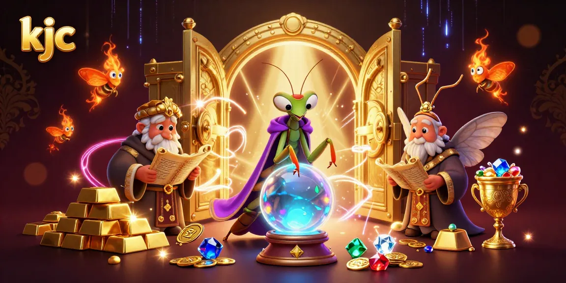 KJC players winning big in a mystical casino scene with 3D characters and treasures