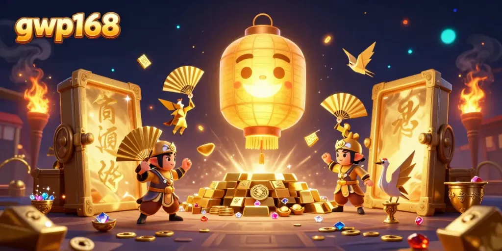 Slot online GWP168 menawarkan keberuntungan melalui ilustrasi kasino yang megah.