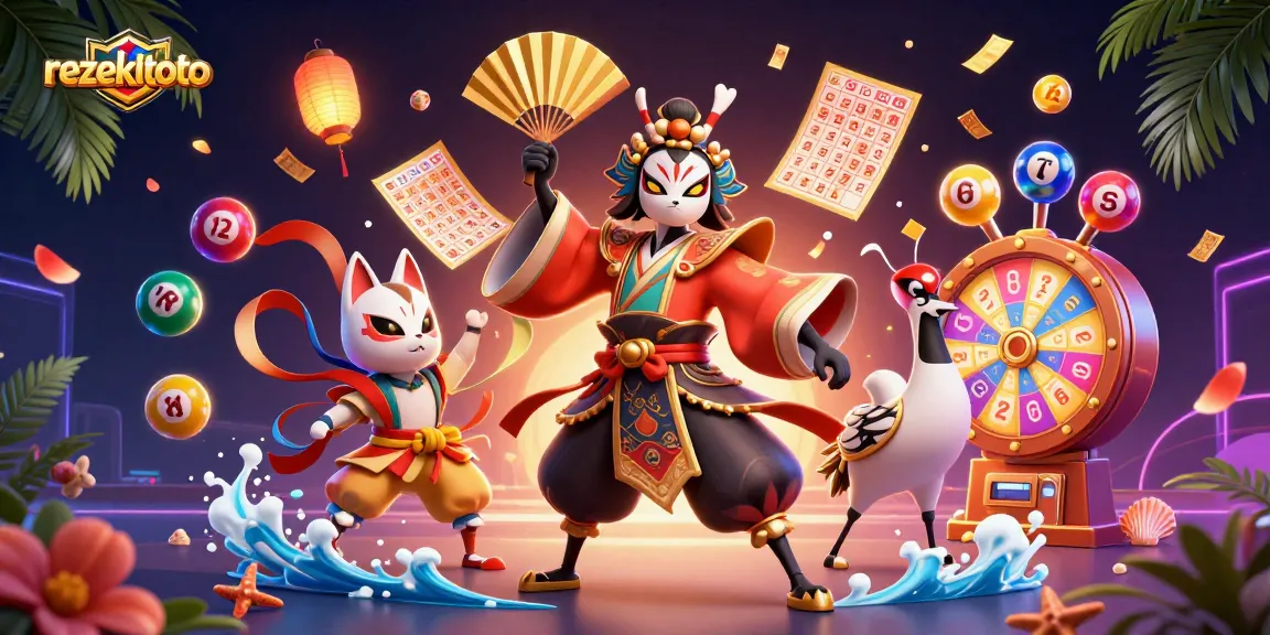 Engage in thrilling lottery action with rezekitoto, featuring dynamic colorful balls and prize elements.