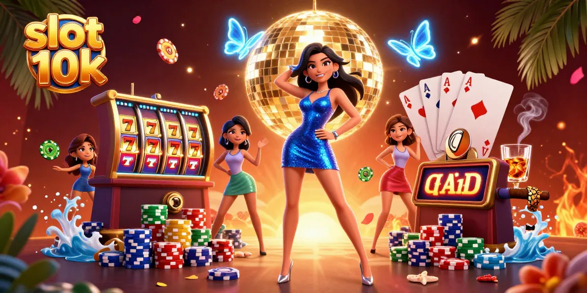 Engage with the thrilling slot 10k experience surrounded by vibrant casino elements and dynamic action.