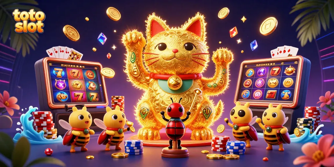 Play exciting toto slot games with vibrant visuals of lucky sevens and golden coins.