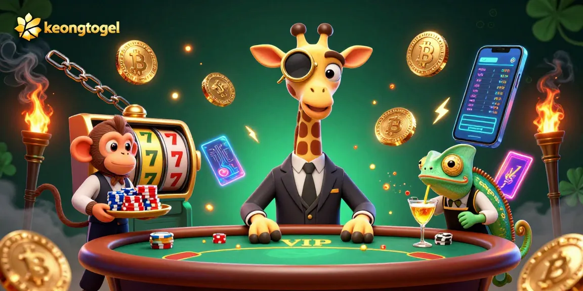 Experience thrilling games at keongtogel with captivating slot reels and dynamic gambling scenes.