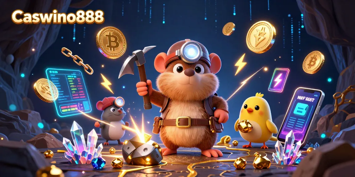 Play thrilling games at Caswino888 while exploring treasures with a mining mole and canary.