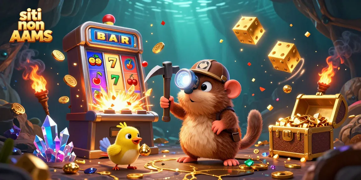 Vivi jackpot su siti non AAMS con un cercatore di tesori in una scena festosa di casinò.