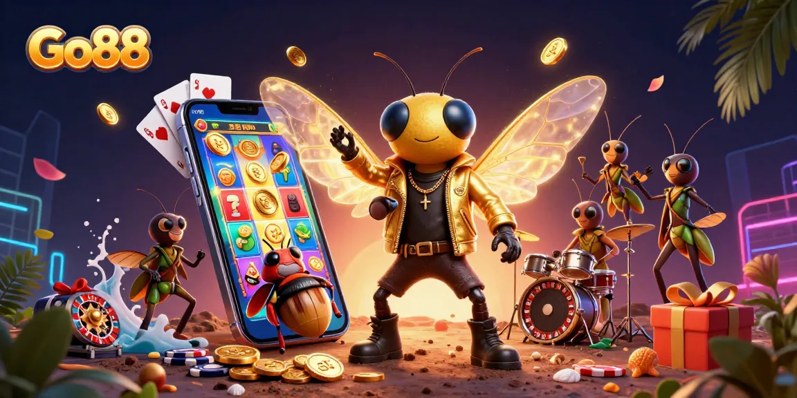Engage with Go88's vibrant slots experience in an electrifying 3D casino atmosphere.