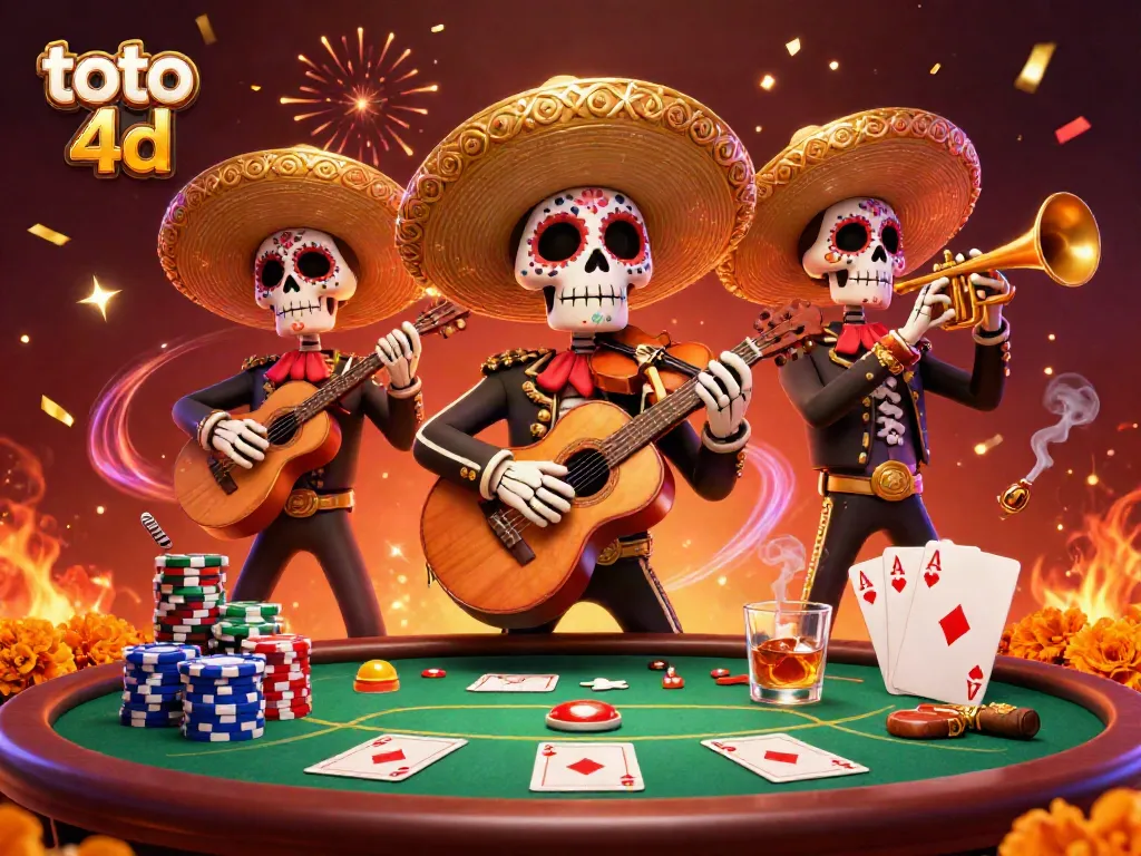 Memenangkan hadiah besar dengan toto 4d dalam ilustrasi penuh warna para pemain di meja judi.
