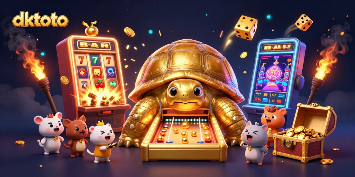 Experience thrilling baccarat gameplay at dktoto with vibrant casino elements and adorable characters.