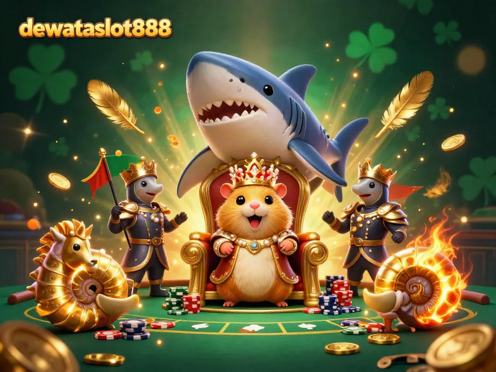 Permainan kartu remi seru di dewataslot888 dalam ilustrasi 3D yang menghibur.