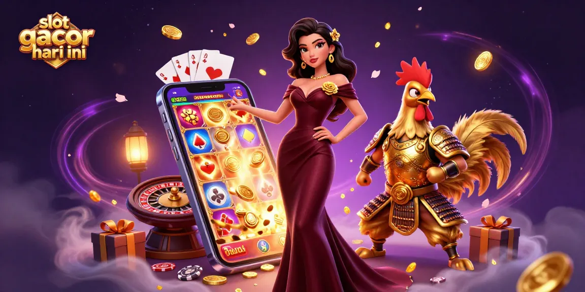 Engage with slot gacor hari ini in this vibrant 3D casino illustration featuring glamorous characters.