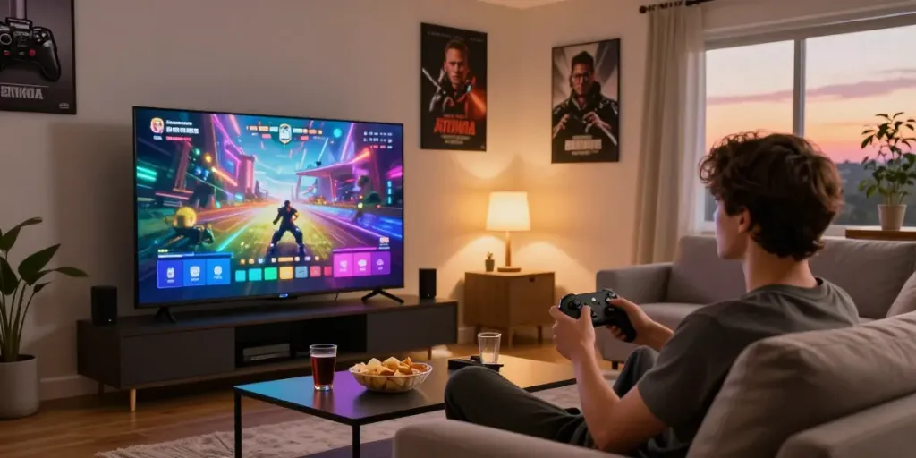 Pengguna menikmati gameplay di DIANA4D dengan tampilan modern dan nyaman.