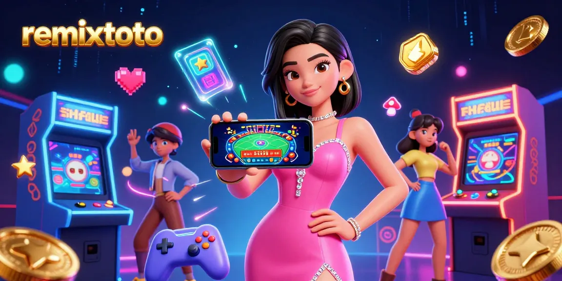 Join the action at Remixtoto with a stunning view of live dealer games and vibrant casino elements.
