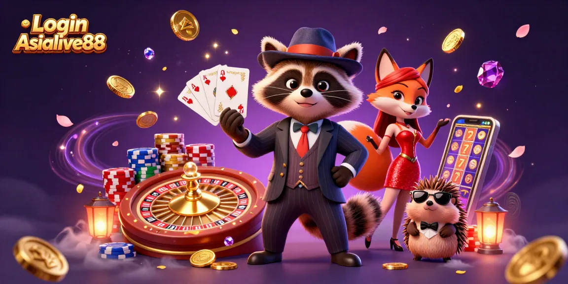 Engage with exciting gameplay at Login Asialive88, showcasing vibrant casino characters amidst dynamic game elements.