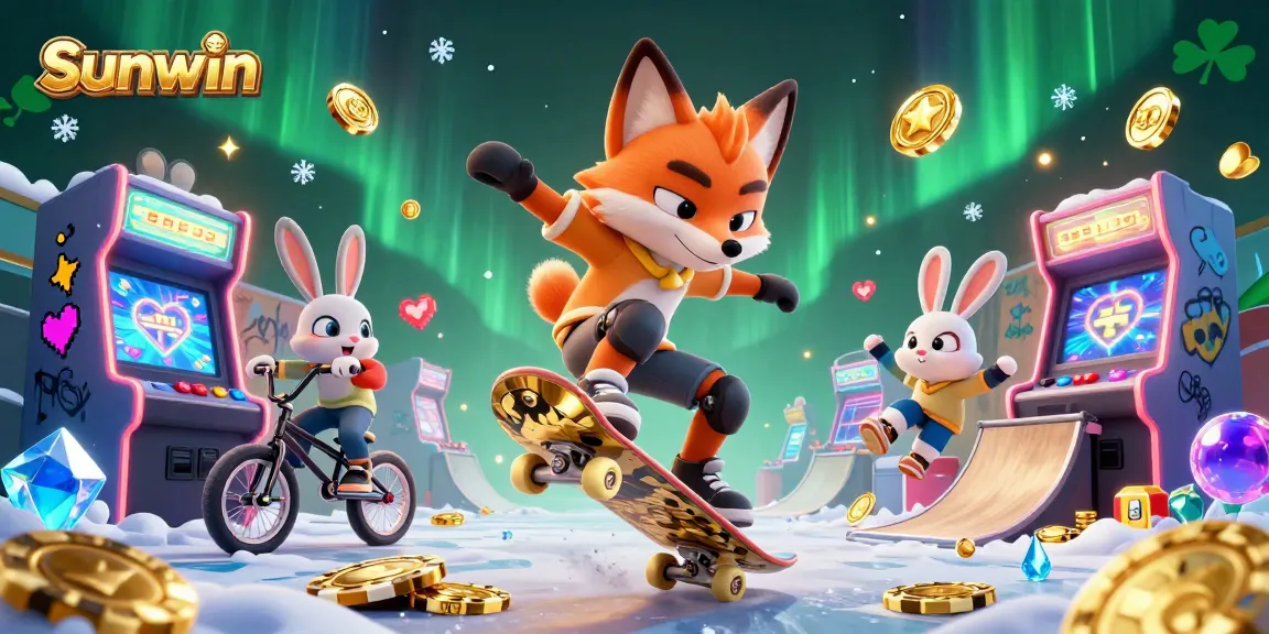 Experience thrilling gameplay with Sunwin as a fox skater and rabbit rodeo champions create excitement in a vibrant casino.