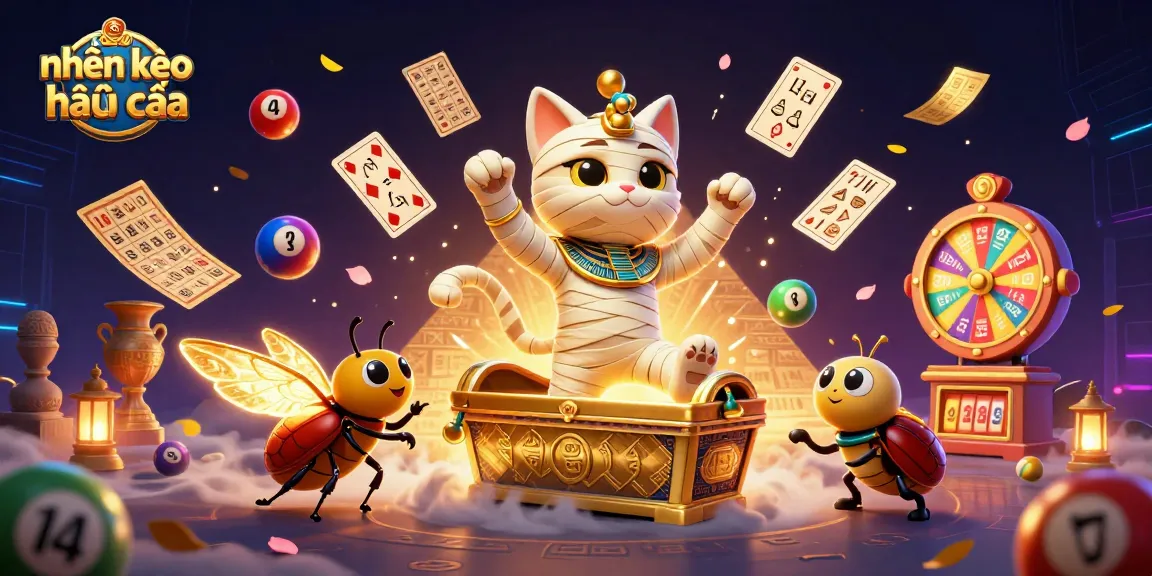 Enhance your strategies with Nhận định kèo nhà cái as the 3D cartoon mummy cat reveals jackpot treasures in a vibrant casino scene.