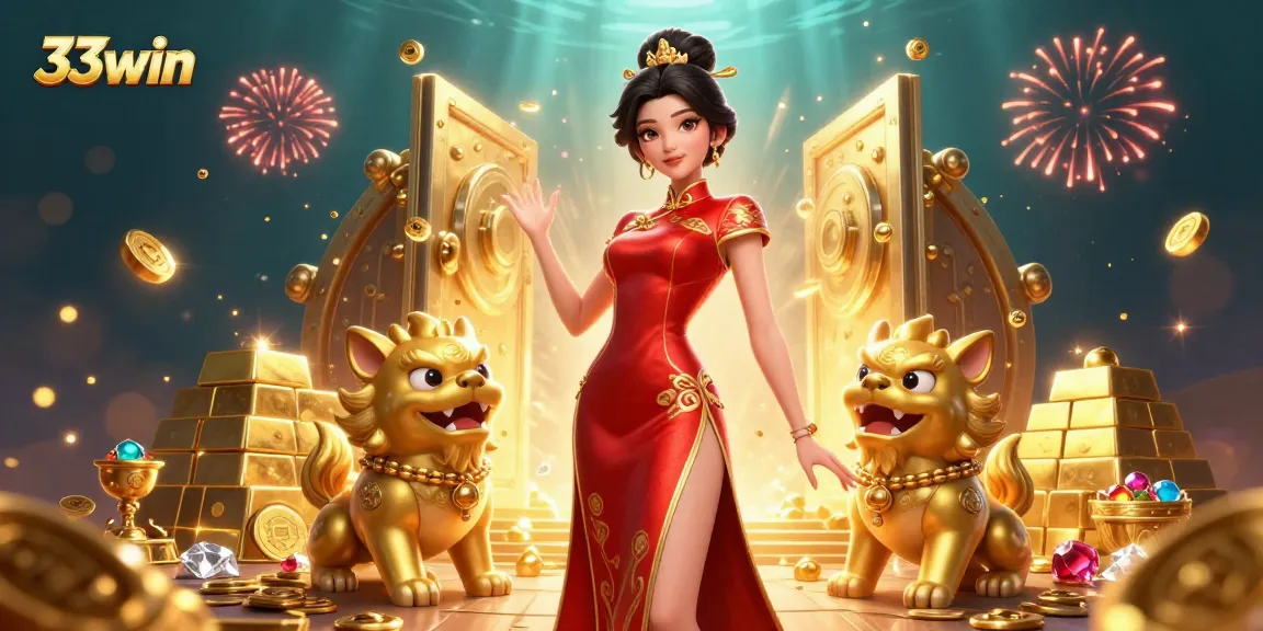 Enjoy thrilling gaming experiences at 33win with detailed casino elements and festive visuals.