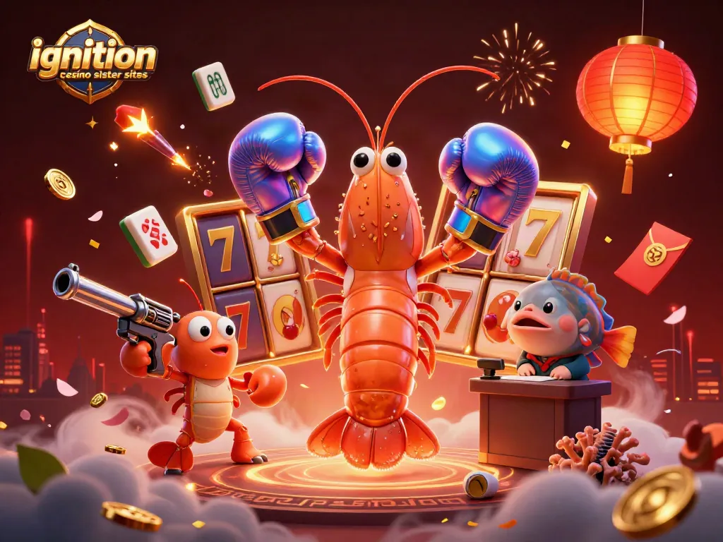 Engage with ignition casino sister sites through this vibrant casino-themed illustration.