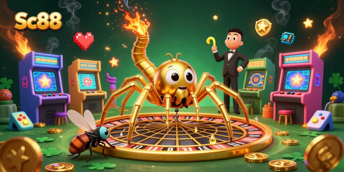Engage in thrilling gameplay at Sc88 with a golden spider croupier and dynamic casino elements.