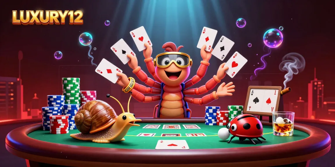 LUXURY12 dealer scene showcasing an exciting card game with dynamic characters and vibrant colors