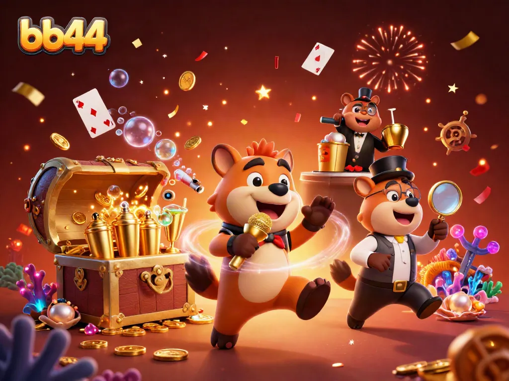 Experience the vibrant bb44 casino scene with cartoon hyenas adding comedy and charm.