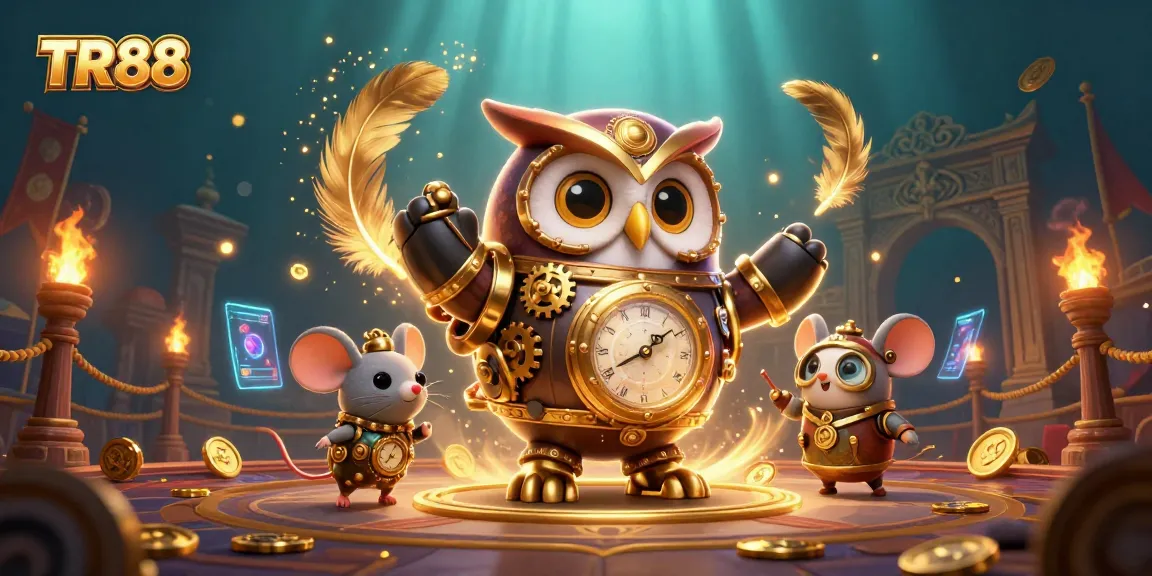 Experience the thrill of gaming at TR88 with an exquisite 3D casino illustration showcasing vibrant characters and elements.