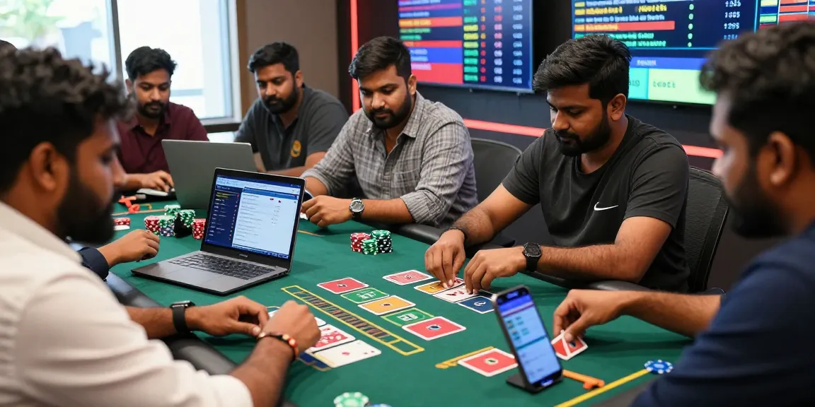 Engaged players using Reddy Anna ID in vibrant online casino atmosphere.