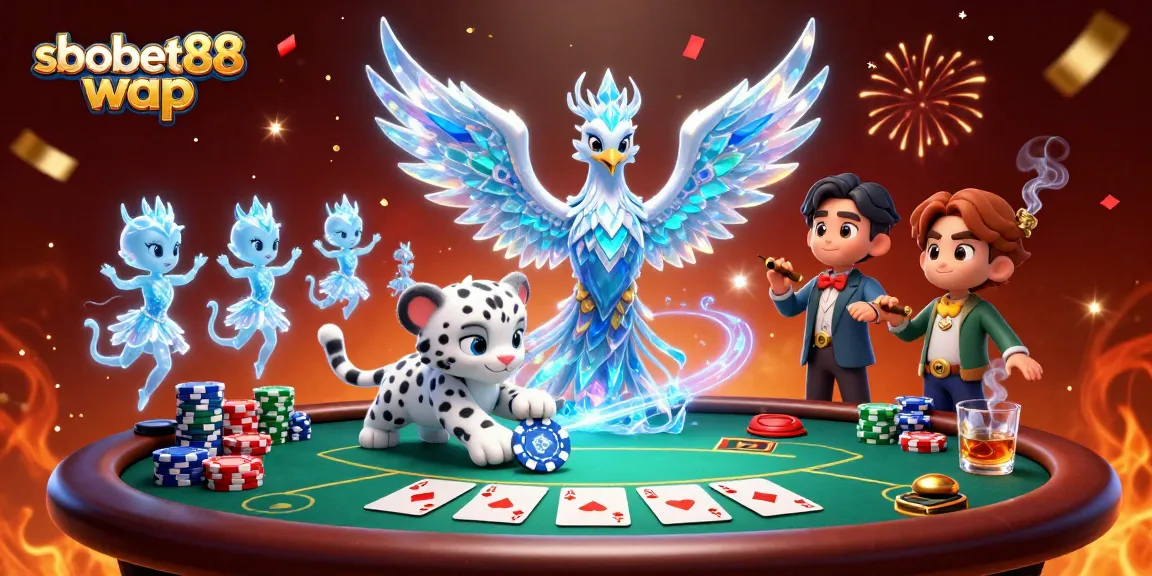 Place strategic bets with sbobet88 wap in an exciting online casino scene filled with vibrant elements.